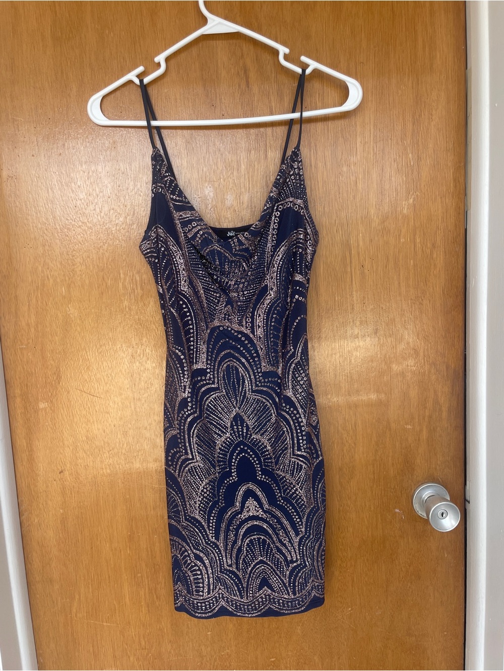 Jump Navy Printed Slip Mini Dress